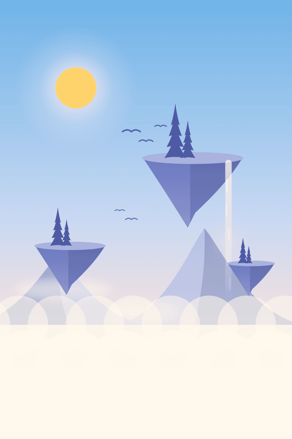 Mindfulness card: floating islands